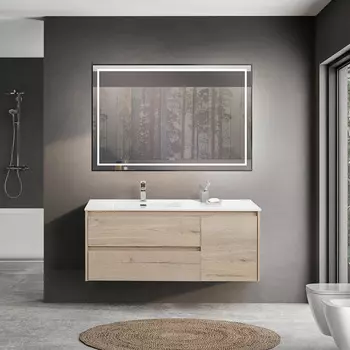 Мебель для ванной Belbagno Kraft 120 L подвесная, Rovere Galifax Bianco