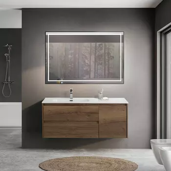 Мебель для ванной Belbagno Kraft 120 L подвесная, Rovere Tabacco