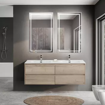 Мебель для ванной Belbagno Kraft 140 подвесная, с 4-мя ящиками, Rovere Galifax Bianco