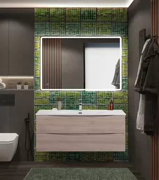 Мебель для ванной BelBagno Marino-Cer-N 120 подвесная, 2 ящика, Rovere Grigio