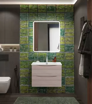 Мебель для ванной BelBagno Marino-Cer-N 70 подвесная, 2 ящика, Rovere Grigio