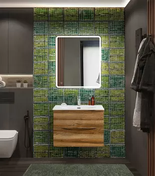 Мебель для ванной BelBagno Marino-Cer-N 70 подвесная, 2 ящика, Rovere Rustico