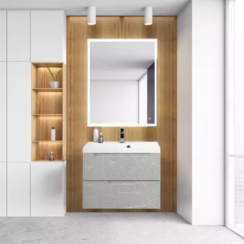 Мебель для ванной BelBagno Vittoria 80 подвесная, 2 ящика, Toros Bianco (раковина BB800/450-LV-MR-AST)