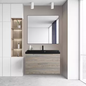 Мебель для ванной BelBagno Vittoria 90 подвесная, 2 ящика, Pino (раковина BB900/450-LV-ART-AST-NERO)