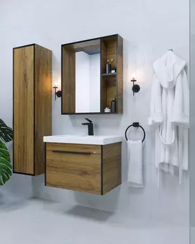 Мебель для ванной Bellezza Бруно 70 подвесная, 1 ящик, табакко