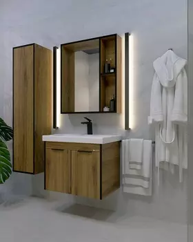 Мебель для ванной Bellezza Бруно 70 подвесная, прямая, табакко