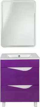 Мебель для ванной Bellezza Эйфория 60 фиолетовая с раковиной Квадро