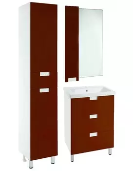 Мебель для ванной Bellezza Пегас 50 напольная, 3 ящика, белый/красный