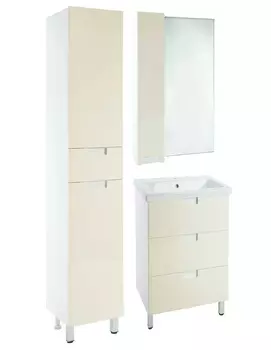 Мебель для ванной Bellezza Пегас 50 напольная, 3 ящика, белый/бежевый