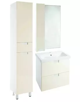 Мебель для ванной Bellezza Пегас 50 подвесная, 2 ящика, белый/бежевый