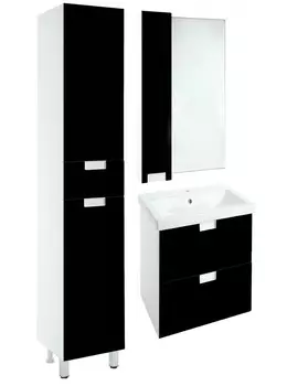 Мебель для ванной Bellezza Пегас 50 подвесная, 2 ящика, белый/черный
