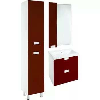 Мебель для ванной Bellezza Пегас 50 подвесная, 2 ящика, белый/красный