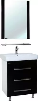 Мебель для ванной Bellezza Рокко 50 напольная, черная, 3 ящика