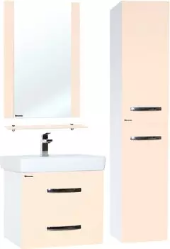 Мебель для ванной Bellezza Рокко 60 с 2 ящиками подвесная бежевая