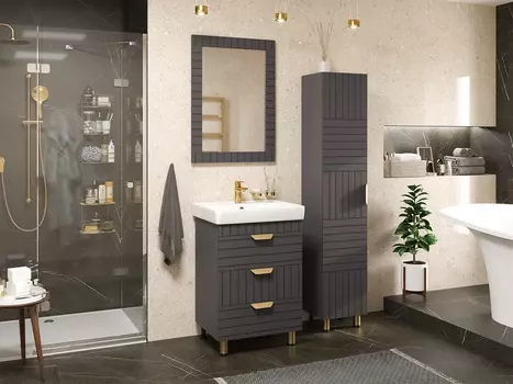 Мебель для ванной Brevita Gloster 60 напольная графит