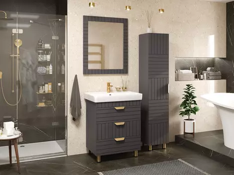 Мебель для ванной Brevita Gloster 70 напольная графит