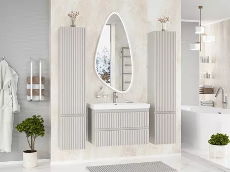 Мебель для ванной Brevita Victory 80 подвесная, серый кашемир