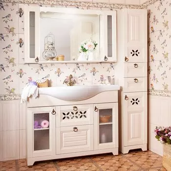 Мебель для ванной Бриклаер Кантри 120 бежевый дуб