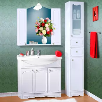 Мебель для ванной Бриклаер Лючия 90 белый глянец