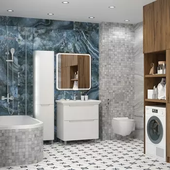 Мебель для ванной Briz Альби 75 напольная, белая глянцевая