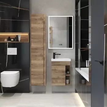 Мебель для ванной Briz Берн 45 подвесная, дуб веллингтон табак