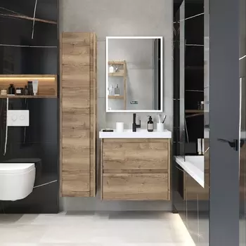 Мебель для ванной Briz Берн 60 подвесная, дуб веллингтон табак