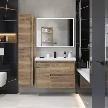 Мебель для ванной Briz Берн 90 подвесная, дуб веллингтон табак