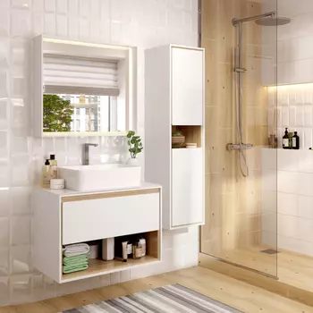 Мебель для ванной Cersanit Louna 80 со столешницей белый