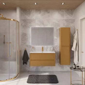 Мебель для ванной Cezares Relax 100 подвесная, 2 ящика, брашированное золото