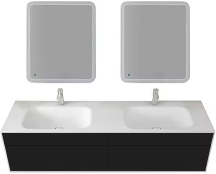 Мебель для ванной Cezares Titan 180 см подвесная, Shiny black acrylic