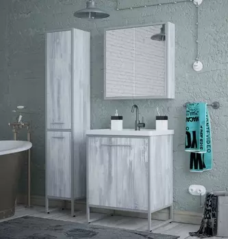 Мебель для ванной Corozo Айрон 60 серый/арт
