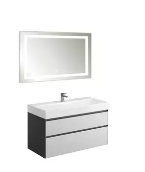 Мебель для ванной Creto Amelia 100 антрацит/матовый белый