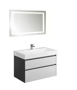 Мебель для ванной Creto Amelia 80 антрацит/матовый белый