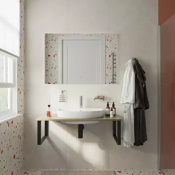 Мебель для ванной DIWO Элиста 100 подвесная, черный муар/светлое дерево (раковина Самара 0116)