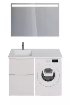 Мебель для ванной Dreja Bona 60 левая, 2 ящика, белый глянец