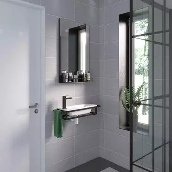 Мебель для ванной Grossman Метрис 50 105003 с правым и левым полотенцедержателями, черная