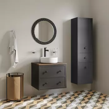 Мебель для ванной Iddis Torr 60 подвесная, со столешницей макадамия орех, темно-серый