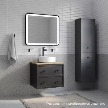 Мебель для ванной Iddis Torr 60 подвесная, со столешницей дуб верона, темно-серый