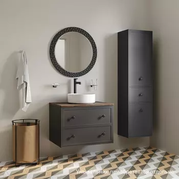 Мебель для ванной Iddis Torr 70 подвесная, со столешницей макадамия орех, темно-серый