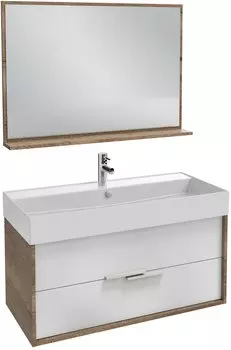 Мебель для ванной Jacob Delafon Vivienne 100 дуб табак/белый сатин, ручки белые