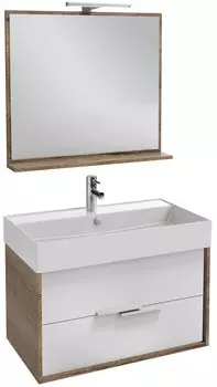 Мебель для ванной Jacob Delafon Vivienne 80 дуб табак/белый сатин, ручки белые