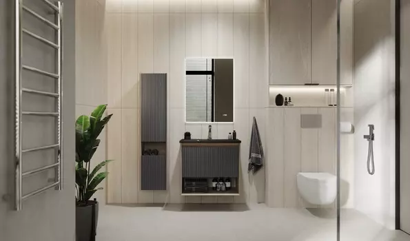 Мебель для ванной Jorno Tossony 70 подвесная, дуб самдал/антрацит