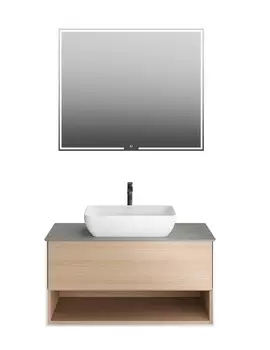 Мебель для ванной Kerama Marazzi Plaza Modern 100 подвесная, 1 ящик, 1 ниша, дуб виченца/белый