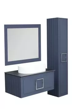 Мебель для ванной La Fenice Cubo 100 со столешницей, подвесная, синяя