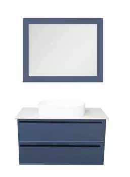 Мебель для ванной La Fenice Elba 100 со столешницей, подвесная, 2 ящика, синяя