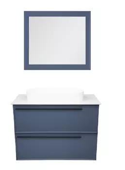 Мебель для ванной La Fenice Elba 90 со столешницей, подвесная, 2 ящика, синяя