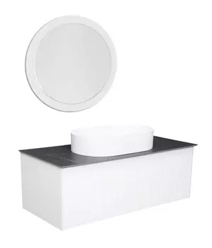 Мебель для ванной La Fenice Terra 100 со столешницей, подвесная, белая