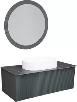 Мебель для ванной La Fenice Terra 100 со столешницей, подвесная, серая