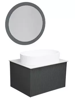 Мебель для ванной La Fenice Terra 60 со столешницей, подвесная, серая