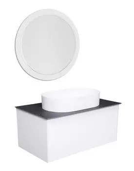 Мебель для ванной La Fenice Terra 80 со столешницей, подвесная, белая